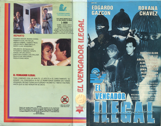 EL VENCADOR ILLEGAL, ACTION VHS COVER, HORROR VHS COVER, BLAXPLOITATION VHS COVER, HORROR VHS COVER, ACTION EXPLOITATION VHS COVER, SCI-FI VHS COVER, MUSIC VHS COVER, SEX COMEDY VHS COVER, DRAMA VHS COVER, SEXPLOITATION VHS COVER, BIG BOX VHS COVER, CLAMSHELL VHS COVER, VHS COVER, VHS COVERS, DVD COVER, DVD COVERS