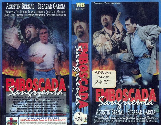 EMBOSCADA SANGRIENTA, ACTION VHS COVER, HORROR VHS COVER, BLAXPLOITATION VHS COVER, HORROR VHS COVER, ACTION EXPLOITATION VHS COVER, SCI-FI VHS COVER, MUSIC VHS COVER, SEX COMEDY VHS COVER, DRAMA VHS COVER, SEXPLOITATION VHS COVER, BIG BOX VHS COVER, CLAMSHELL VHS COVER, VHS COVER, VHS COVERS, DVD COVER, DVD COVERS