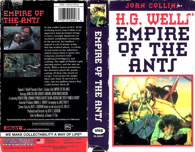 EMPIRE OF THE ANTS HG WELLS, HORROR, ACTION EXPLOITATION, ACTION, HORROR, SCI-FI, MUSIC, THRILLER, SEX COMEDY,  DRAMA, SEXPLOITATION, VHS COVER, VHS COVERS