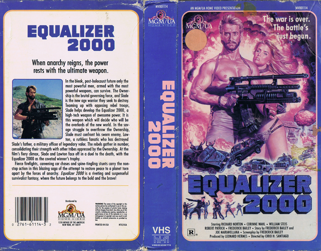 EQUALIZER 2000, HORROR, ACTION EXPLOITATION, ACTION, HORROR, SCI-FI, MUSIC, THRILLER, SEX COMEDY,  DRAMA, SEXPLOITATION, VHS COVER, VHS COVERS, DVD COVER, DVD COVERS