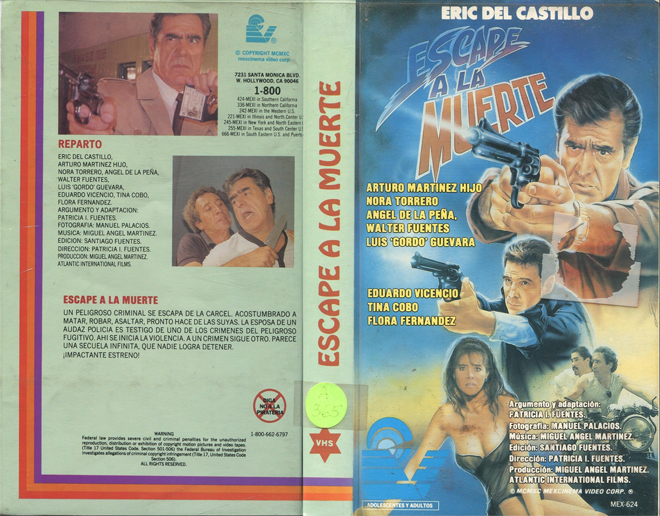 ESCAPE A LA MUERTE, ACTION, HORROR, BLAXPLOITATION, HORROR, ACTION EXPLOITATION, SCI-FI, MUSIC, SEX COMEDY, DRAMA, SEXPLOITATION, BIG BOX, CLAMSHELL, VHS COVER, VHS COVERS, DVD COVER, DVD COVERS