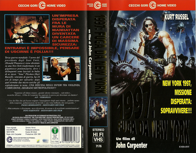 ESCAPE FROM NEW YORK ITALIAN, ACTION VHS COVER, HORROR VHS COVER, BLAXPLOITATION VHS COVER, HORROR VHS COVER, ACTION EXPLOITATION VHS COVER, SCI-FI VHS COVER, MUSIC VHS COVER, SEX COMEDY VHS COVER, DRAMA VHS COVER, SEXPLOITATION VHS COVER, BIG BOX VHS COVER, CLAMSHELL VHS COVER, VHS COVER, VHS COVERS, DVD COVER, DVD COVERS