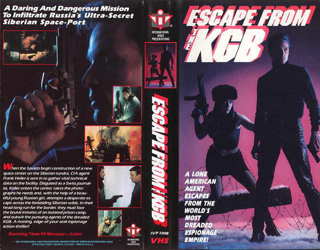 ESCAPE FROM THE KGB, ACTION VHS COVER, HORROR VHS COVER, BLAXPLOITATION VHS COVER, HORROR VHS COVER, ACTION EXPLOITATION VHS COVER, SCI-FI VHS COVER, MUSIC VHS COVER, SEX COMEDY VHS COVER, DRAMA VHS COVER, SEXPLOITATION VHS COVER, BIG BOX VHS COVER, CLAMSHELL VHS COVER, VHS COVER, VHS COVERS, DVD COVER, DVD COVERS
