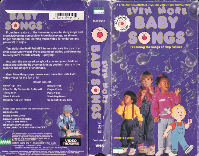 EVEN MORE BABY SONGS VHS COVER