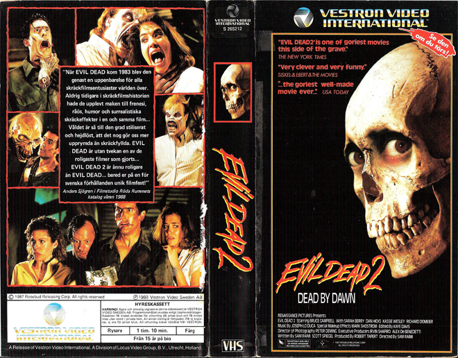 EVIL DEAD 2 SWEDISH VHS COVER