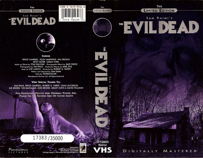 EVIL DEAD THE LIMITED EDITION VHS COVER