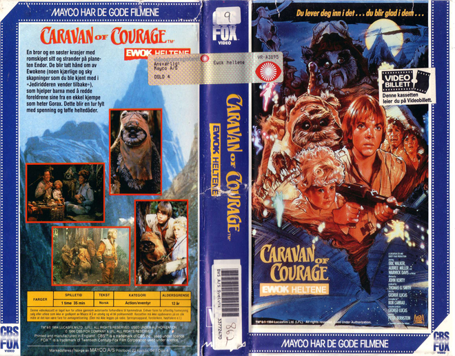 EWOKS CARAVAN OF COURAGE, HORROR, ACTION EXPLOITATION, ACTION, HORROR, SCI-FI, MUSIC, THRILLER, SEX COMEDY, DRAMA, SEXPLOITATION, BIG BOX, CLAMSHELL, VHS COVER, VHS COVERS, DVD COVER, DVD COVERS