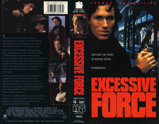 EXCESSIVE FORCE, VHS COVERS - SUBMITTED BY GEMIE FORD