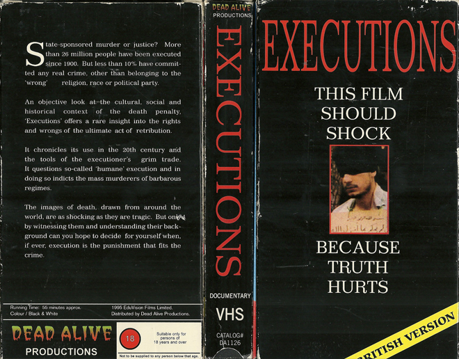 EXECUTIONS : BRITSIH VERSION VHS COVER