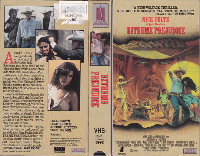 EXTREME PREJUDICE NICK NOLTE VHS COVER