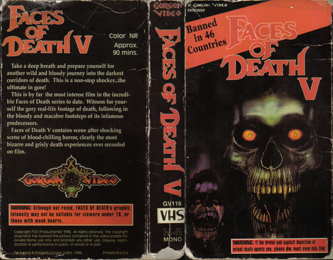 FACES OF DEATH 5 VHS COVER