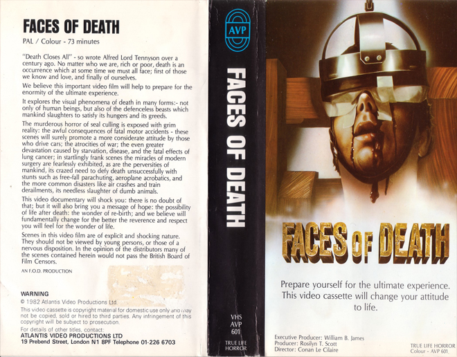 FACES OF DEATH AVP VHS COVER