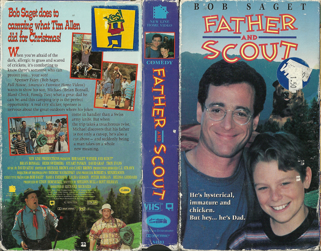 FATHER AND SCOUT BOB SAGET, ACTION VHS COVER, HORROR VHS COVER, BLAXPLOITATION VHS COVER, HORROR VHS COVER, ACTION EXPLOITATION VHS COVER, SCI-FI VHS COVER, MUSIC VHS COVER, SEX COMEDY VHS COVER, DRAMA VHS COVER, SEXPLOITATION VHS COVER, BIG BOX VHS COVER, CLAMSHELL VHS COVER, VHS COVER, VHS COVERS, DVD COVER, DVD COVERS