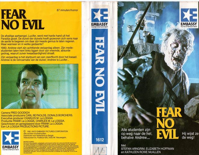 FEAR NO EVIL GERMAN VHS COVER, VHS COVERS