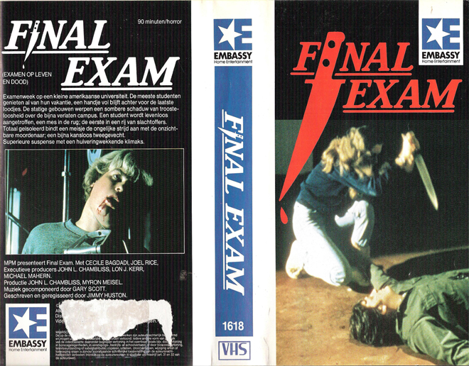 FINAL EXAM EMBASSY HOME ENTERTAINMENT VHS COVER