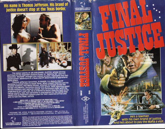 FINAL JUSTICE VESTRON VIDEO INTERNATIONAL MST3K VHS COVER
