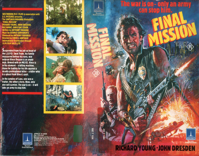 FINAL MISSION, ACTION VHS COVER, HORROR VHS COVER, BLAXPLOITATION VHS COVER, HORROR VHS COVER, ACTION EXPLOITATION VHS COVER, SCI-FI VHS COVER, MUSIC VHS COVER, SEX COMEDY VHS COVER, DRAMA VHS COVER, SEXPLOITATION VHS COVER, BIG BOX VHS COVER, CLAMSHELL VHS COVER, VHS COVER, VHS COVERS, DVD COVER, DVD COVERS