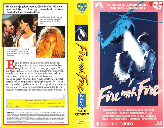 FIRE WITH FIRE VHS COVER