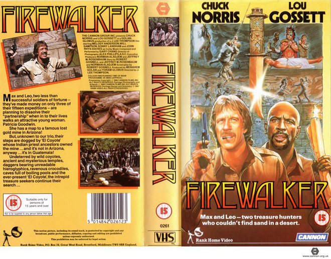 FIREWALKER CHUCK NORRIS, HORROR, ACTION EXPLOITATION, ACTION, HORROR, SCI-FI, MUSIC, THRILLER, SEX COMEDY,  DRAMA, SEXPLOITATION, VHS COVER, VHS COVERS, DVD COVER, DVD COVERS