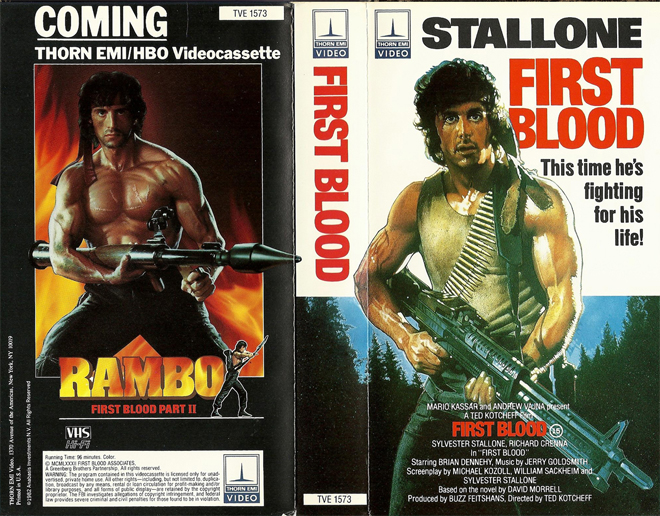 FIRST BLOOD RAMBO VHS COVER, VHS COVERS