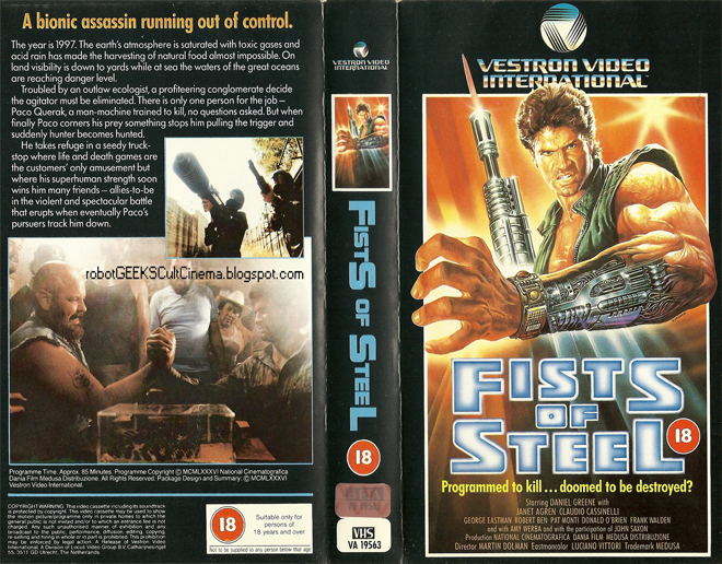 FISTS OF STEEL ACTION, ACTION VHS COVER, HORROR VHS COVER, BLAXPLOITATION VHS COVER, HORROR VHS COVER, ACTION EXPLOITATION VHS COVER, SCI-FI VHS COVER, MUSIC VHS COVER, SEX COMEDY VHS COVER, DRAMA VHS COVER, SEXPLOITATION VHS COVER, BIG BOX VHS COVER, CLAMSHELL VHS COVER, VHS COVER, VHS COVERS, DVD COVER, DVD COVERS