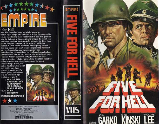 FIVE FOR HELL VHS COVER