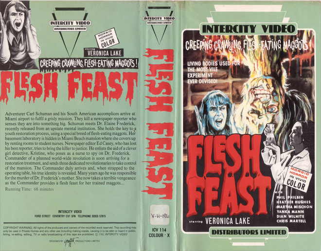 FLESH FEAST INTERCITY VIDEO VHS COVER