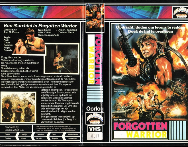 FORGOTTEN WARRIOR VHS COVER