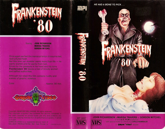 FRANKENSTEIN 80 VHS COVER