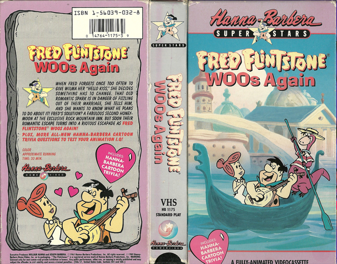 FRED FLINTSONE WOOS AGAIN VHS COVER