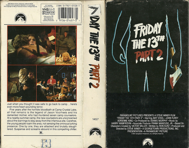 FRIDAY THE 13TH PART 2 VHS COVER