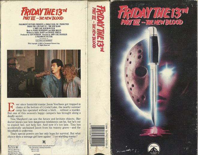 FRIDAY THE 13TH : THE NEW BLOOD VHS COVER