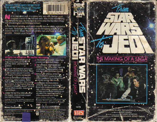 FROM STAR WARS TO JEDI : THE MAKING OF A SAGA VHS COVER, VHS COVERS