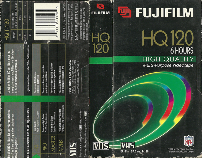 FUGIFILM HQ120 BLANK VIDEO TAPE VHS COVER