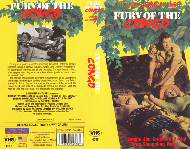 FURY OF THE CONGO VHS COVER, VHS COVERS