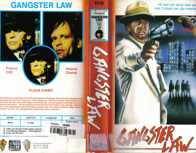 GANGSTER LAW, HORROR, ACTION EXPLOITATION, ACTION, HORROR, SCI-FI, MUSIC, THRILLER, SEX COMEDY, DRAMA, SEXPLOITATION, BIG BOX, CLAMSHELL, VHS COVER, VHS COVERS, DVD COVER, DVD COVERS