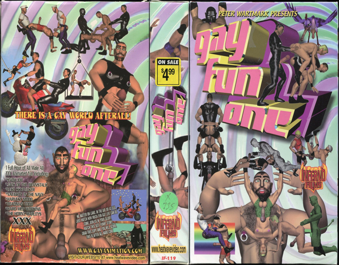 GAY FUN ONE, ACTION VHS COVER, HORROR VHS COVER, BLAXPLOITATION VHS COVER, HORROR VHS COVER, ACTION EXPLOITATION VHS COVER, SCI-FI VHS COVER, MUSIC VHS COVER, SEX COMEDY VHS COVER, DRAMA VHS COVER, SEXPLOITATION VHS COVER, BIG BOX VHS COVER, CLAMSHELL VHS COVER, VHS COVER, VHS COVERS, DVD COVER, DVD COVERS