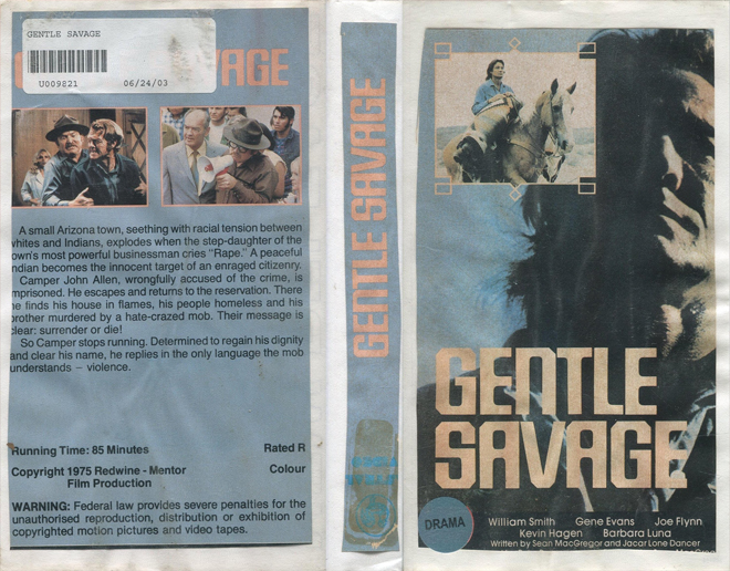 GENTLE SAVAGE VHS COVER, VHS COVERS