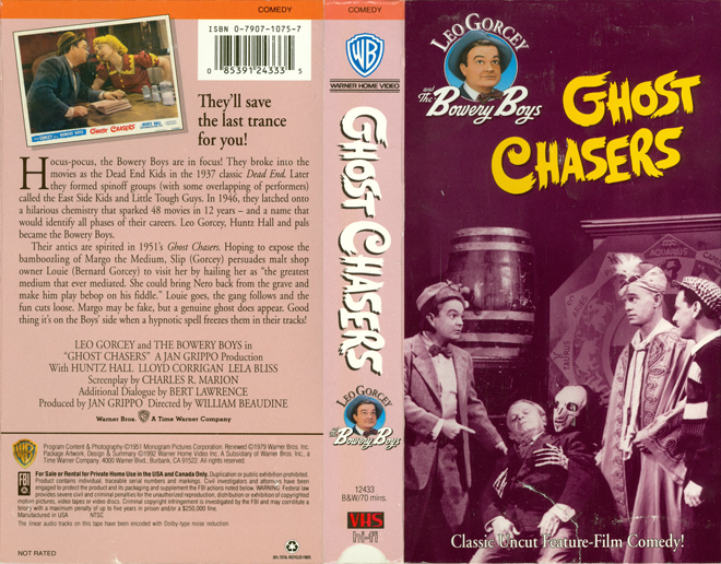 GHOST CHASERS, HORROR, ACTION EXPLOITATION, ACTION, HORROR, SCI-FI, MUSIC, THRILLER, SEX COMEDY,  DRAMA, SEXPLOITATION, VHS COVER, VHS COVERS, DVD COVER, DVD COVERS