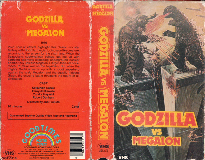 GODZILLA VS MEGALON VHS COVER, VHS COVERS