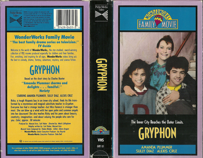 GRYPHON WONDERWORKS FAMILY MOVIE VHS COVER