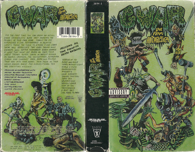 GWAR LIVE FROM ANTARCTICA, THRILLER, ACTION, HORROR, SCIFI, ACTION VHS COVER, HORROR VHS COVER, BLAXPLOITATION VHS COVER, HORROR VHS COVER, ACTION EXPLOITATION VHS COVER, SCI-FI VHS COVER, MUSIC VHS COVER, SEX COMEDY VHS COVER, DRAMA VHS COVER, SEXPLOITATION VHS COVER, BIG BOX VHS COVER, CLAMSHELL VHS COVER, VHS COVER, VHS COVERS, DVD COVER, DVD COVERS