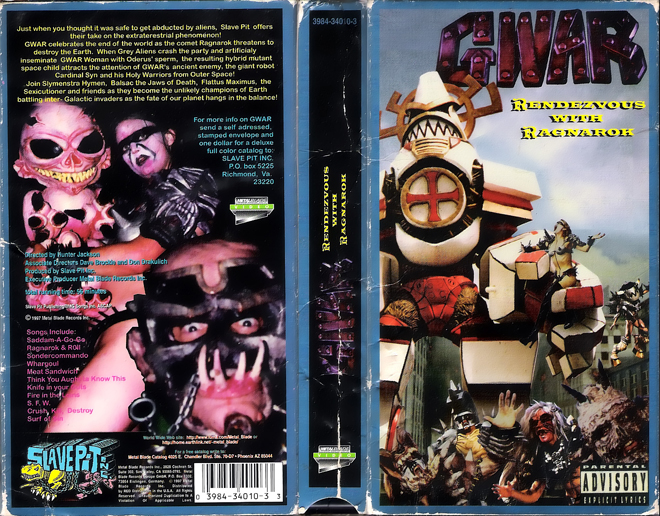 GWAR RENDEZVOUS WITH RAGNAROR, ACTION VHS COVER, HORROR VHS COVER, BLAXPLOITATION VHS COVER, HORROR VHS COVER, ACTION EXPLOITATION VHS COVER, SCI-FI VHS COVER, MUSIC VHS COVER, SEX COMEDY VHS COVER, DRAMA VHS COVER, SEXPLOITATION VHS COVER, BIG BOX VHS COVER, CLAMSHELL VHS COVER, VHS COVER, VHS COVERS, DVD COVER, DVD COVERS