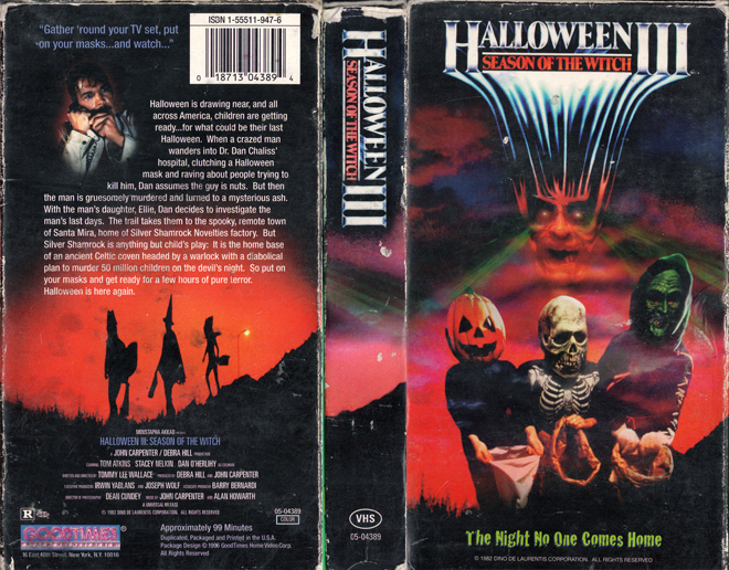 HALLOWEEN 3 : SEASON OF THE WITCH VHS COVER, VHS COVERS