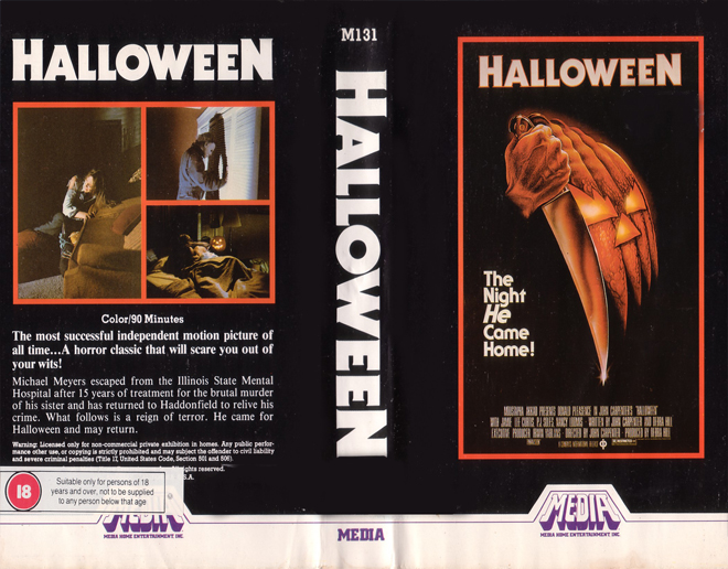 HALLOWEEN MEDIA HOME ENTERTAINMENT VHS VHS COVER