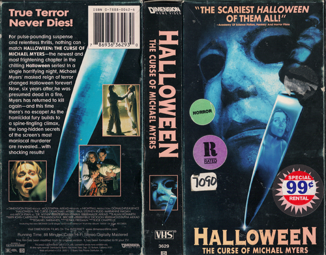 HALLOWEEN : THE CURSE OF MICHAEL MYERS VHS COVER