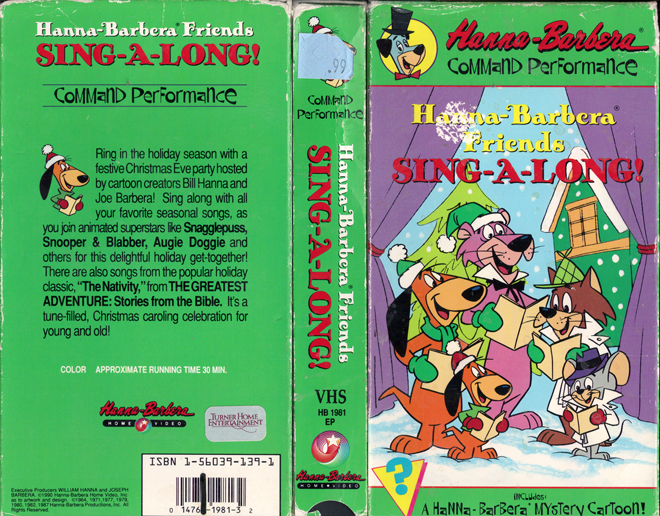 HANNA BARBERA FRIENDS : CHRISTMAS SING A LONG VHS COVER
