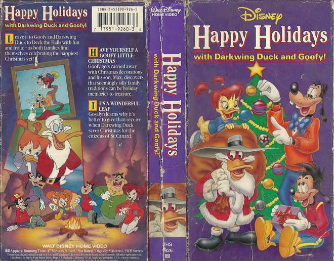 HAPPY HOLIDAYS WITH DARKWING DUCK AND GOOFY VHS COVER