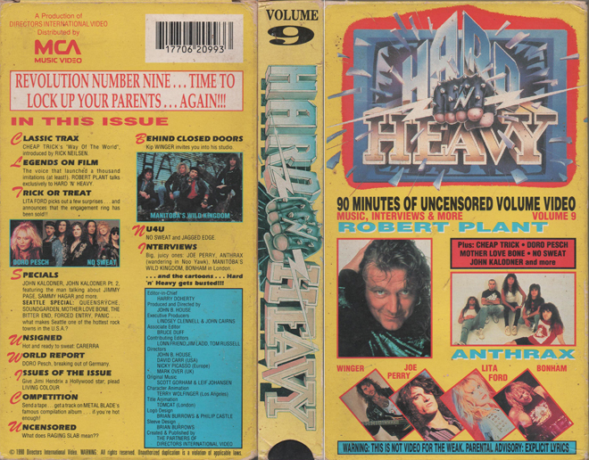 HARD N HEAVY : VOLUME 9 VHS COVER