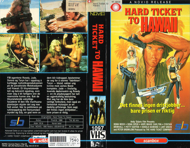 HARD TICKET TO HAWAII, HORROR, ACTION EXPLOITATION, ACTION, HORROR, SCI-FI, MUSIC, THRILLER, SEX COMEDY, DRAMA, SEXPLOITATION, BIG BOX, CLAMSHELL, VHS COVER, VHS COVERS, DVD COVER, DVD COVERS